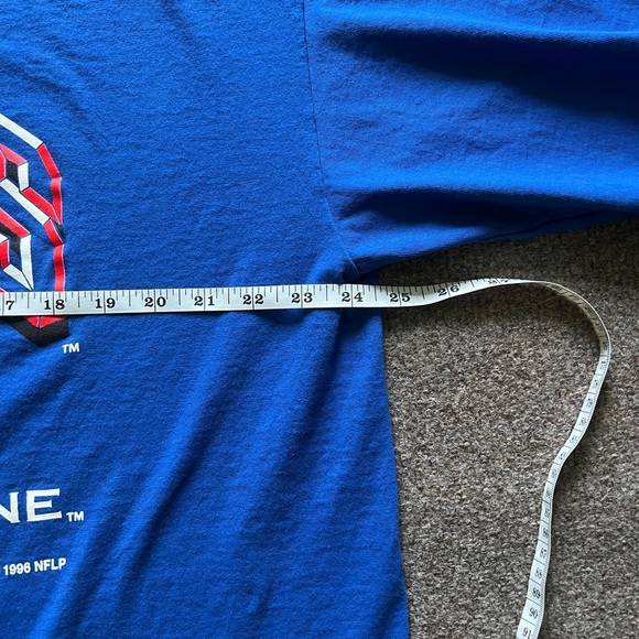 Logo Athletic Vintage 1996 NFL Giants Single Stitch Blue Short Sleeve T Shirt XL - Picture 10 of 11
